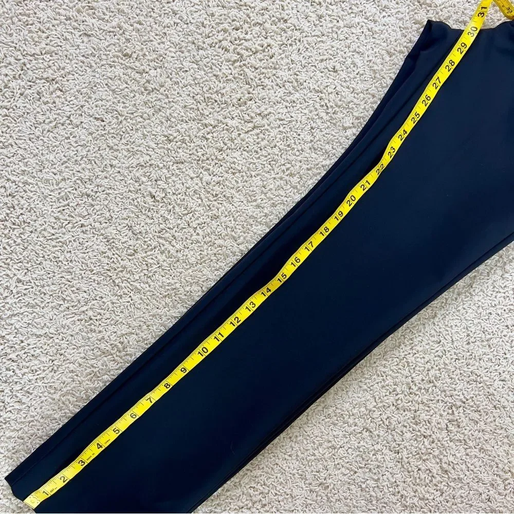 BANANA REPUBLIC EUC Nylon Dress Pants Slacks Straight Leg Trousers Black Size 4L